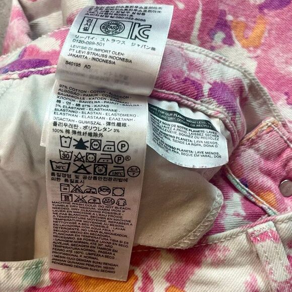 Levi's Watercolor Floral Ankle Length Denim Skinny Legging 31 - Picture 5 of 11